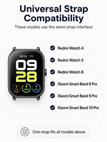 1pc Men's/Women's 3-Link Zinc Alloy Watch Band, Compatible With Redmi Watch 4/5/6, Compatible With Xiaomi Smart Band 8 Pro/9 Pro/10 Pro - Silver - View 6