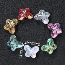 30pcs AB Color Acrylic Butterfly Beads With Glitter Transparent Faceted Butterfly Loose Spacer Beads For Jewelry Making DIY Bracelet Necklace Earring - Butterfly - View 3