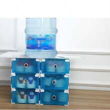 1pc Super Reinforced Shoe Storage Box, Extra Frame Reinforced Design, Easy‑To‑Assemble Stackable Shoe Organizer, Space‑Saving Transparent Plastic Shoe Cabinet Storage Box For Entryway & Bedroom - Multicolor - View 4