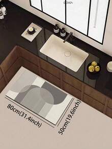 1pc Modern Semi-Circular Line Geometric Floor Mat, 3.5mm Soft Rubber Absorbent & Dirt-Resistant, Kitchen Mat, Bathroom Mat, Toilet Mat, Hallway Carpet, Suitable For Kitchen, Bathroom, Laundry Room, Outdoor Garden Door Mat - Multicolor - View 16