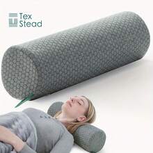 Almohada cervical, almohada cervical redonda, almohada de rodillo redondo con funda extraíble diseñada para el cuello, la espalda, la cabeza y las piernas. ITMY - Gris - Ver 12
