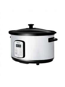 CAMRY Slow Cooker, Crock Pot, Ceramic Slow Cooker - 4.7L Capacity, Serves 8 Portions, Removable Ceramic Pot, LED Indicator - EU E Type Plug(220-240V) - View 10