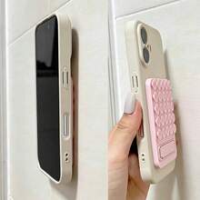 Adhesive Suction Cup Phone Holder, Invisible Foldable Hair Slides Back Sticker, Ultra-Thin Silicone Non-Slip Pad, Bathroom Mirror Glass Wall Fixed Desktop Movie Watching Gadget, Back Sticker, Macaron Color For Women - Multicolor - View 4