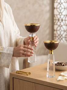 Elegant Nordic Style Crystal Incense Burner | Transparent Crystal Glass Bakhoor Incense Burner, Suitable For Arabic Incense And Oud, Minimalist Modern Home Decor, Suitable For Relaxation And Stress Relief, Elegant Living Room Decoration, Incense Holder, Gift/Present - Classic Square Base - View 2