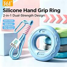 361degree 1pc 361° 30/40lbs Silicone Hand Grip Ring With Keychain, Portable Finger Strength Trainer Hand Grip Exerciser, Hand Grip Strength Enhancement Set, Climbing Fitness Stress Relief Hand Exerciser, Unisex Bag Charm Accessory - Multicolor - View 5