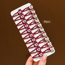20pcs Red Apple Style BB Hair Clips, Sweet Style Hair Accessories For Daily Wear - Multicolor - View 10