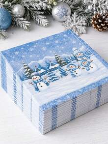 Blue Christmas Snowman