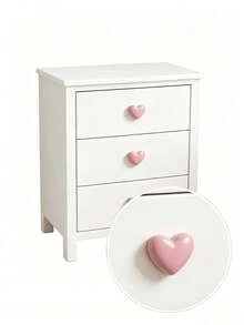 8/6/4/1pc Pink Ceramic Heart-Shaped Drawer Handle With Screws, Decorative Handle For Baby Girl's Room, Suitable For Drawer And Wardrobe Handles - Multicolor - View 5