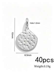 20/40pcs Hammered Stainless Steel Charms For Jewelry Making, Textured Pendants For DIY Necklace Earring Making Supplies - Pendants - View 8