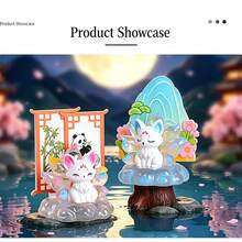 1 buah Boneka Resin Figur Lucu Berbentuk Rubah Ekor Sembilan Gaya Cina Baru Ukuran Besar, Kotak Buta Kreatif - A - View 7
