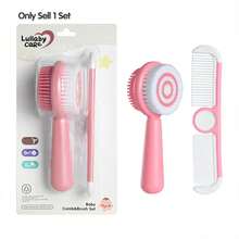 New Design 2pcs Baby Brush And Comb Set, Soft Bristle & Silicone Dual-Sided Brush With Wide & Fine Tooth Comb - Multicolor - View 12