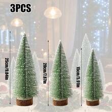 9pcs Mini Christmas Tree Artificial Christmas Decorations, Desktop Decor For Christmas Party, Holiday Home Handmade Decoration, Winter New Year Room Living Room Decor - Green - View 12