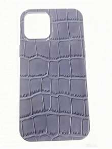 1 buah Casing Ponsel Kulit Embossed Kotak-kotak Mewah Niche Estetik Pilihan Selebriti, Minimalis Warna Solid Tahan Aus Anti Benturan Hard Shell, Kompatibel Dengan iPhone 11-17 Pro Max Semua Seri - MultiWarna - View 4