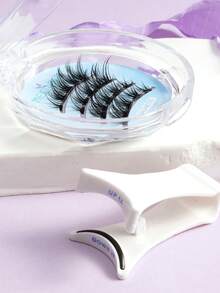 Segmented Magnetic False Eyelashes, Fox-Style Upturned Tapered Tips, Shaped Arc, Long-Lasting - View 7
