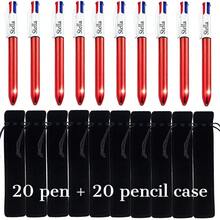 Customizable Retractable Ballpoint Pen Set With Pen Pouch, Laser Engraved Text, Replaceable 4-Color Ink Refills, Smooth Writing, Perfect For Office, Colleagues, School Supplies, And Back-To-School Gifts For Students And Teachers - Sets - View 19