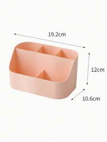 1pc Multi-Grid Plastic Desktop Storage Organizer, Solid Color Minimalist Divided Cosmetic Stationery Holder, For Bedroom Office, Holiday Gift, All Season Use - Multicolor - View 12