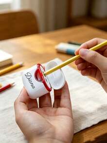 Customized Name Pencil Sharpener With Pencil, Personalized Dual-Hole Manual Pencil Sharpener, Customizable School Supplies, Teacher's Day Gift, Back To School - Multicolor - View 4