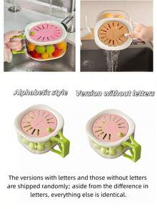 1pc Multi-Functional Colander, Kitchen Vegetable Basket With Lid And Handle, Fruit Washing Tool, Portable Fresh-Keeping Box, Retractable 2-In-1 Thickened Drainer And Vegetable Washing Box, Kitchen Essential, Halloween Christmas - One Size - View 11