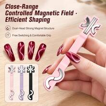 Multifunctional Ribbon Cat Eye Magnetic Nail Art Magnet Tool, Can Create Ribbon Cat Eye Nail Art And Rice-Shaped Cat Eye Nail Art Styles, Easy To Operate, Suitable For Nail Art Enthusiasts And Nail Salons To Make Fake Nails, Acrylic Nail Tips, Holiday Nails, Professional Nail Artist Tool - Multicolor - View 6