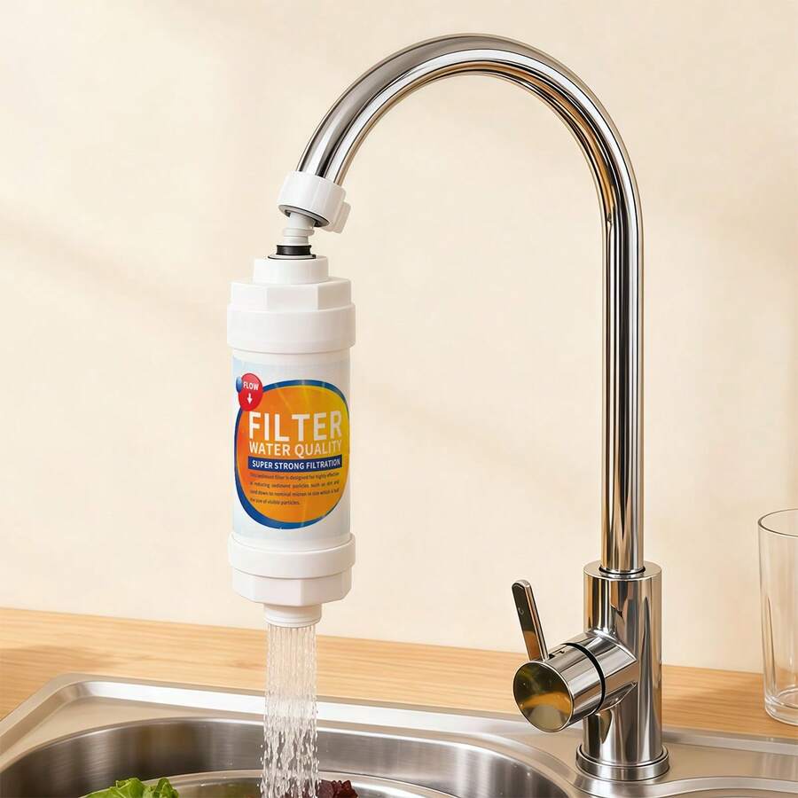 Kitchen And Bathroom Water Purification Equipment Faucet Water Purifier Filter Water Quality Removal Mud Filter Washing Machine Shower Water Heater Pre-Filter Improve Water Quality Remove Impurities Purify Water Quality - White - View 1
