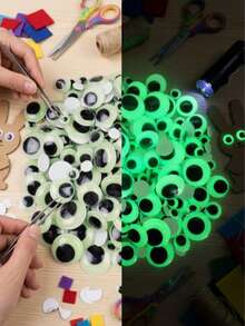 600/100PCS Self‑Adhesive Wiggle Eyes, Multi‑Size Mixed Pack Movable Plastic Craft Eyes, DIY Handmade Accessories For Clay Scrapbook Card Making Decor, Fun Craft Supplies For Halloween Christmas Holiday Art Projects - Multiple Styles - View 4
