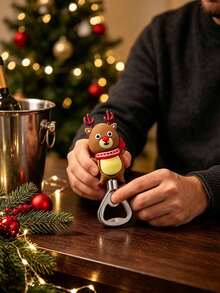 Christmas Reindeer Bottle Opener, Effortless And Easy To Use, Suitable For Parties, Home Bar, Kitchen And Backyard Gatherings, Ultra-Lightweight And Cute, Very Convenient - Multicolor - View 7