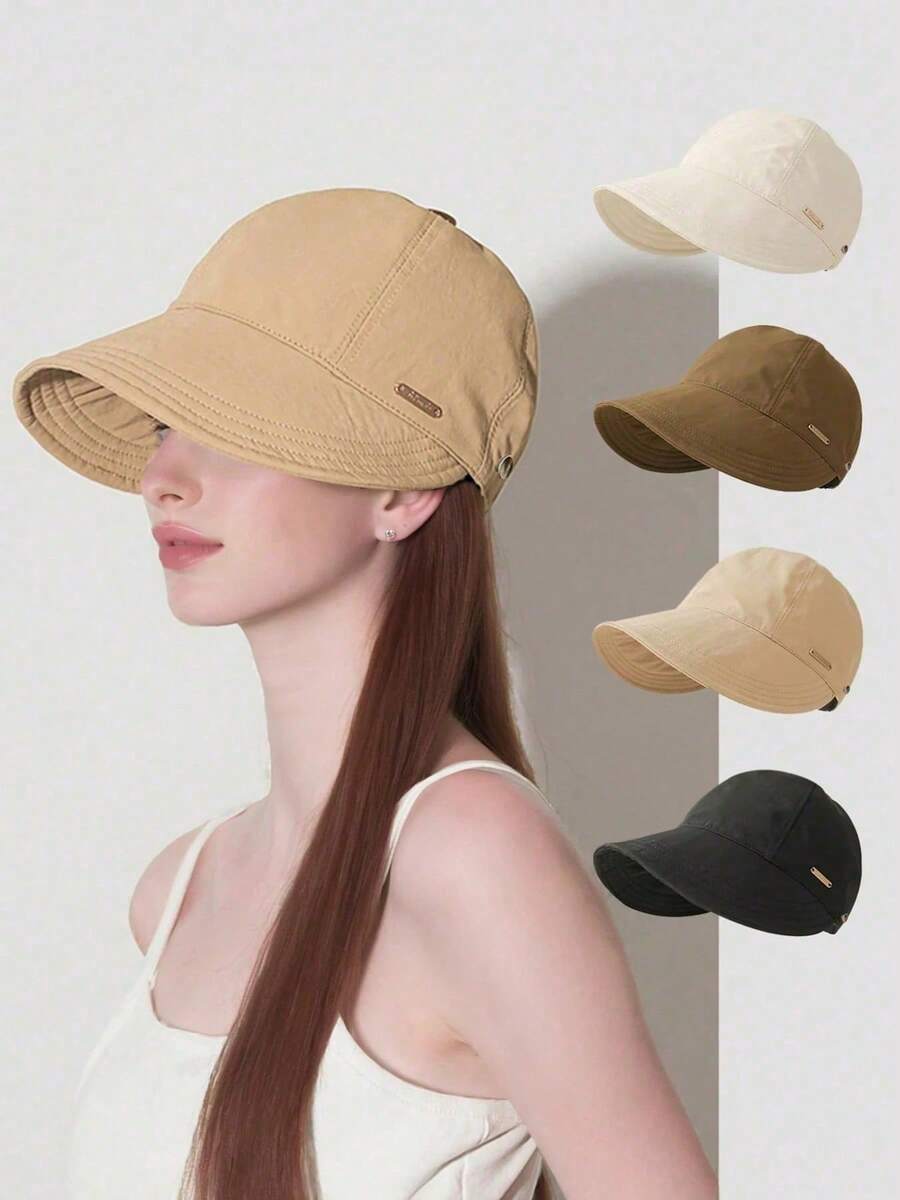 1pc Multi-Color Breathable Sun Protection Baseball Cap, Fashionable Versatile Duck Bill Hat With Mask Hook, Soft Foldable, Suitable For Outdoor Activities Or Daily Wear, Unisex, UV Protection, Holiday Gift - Multicolor - View 1