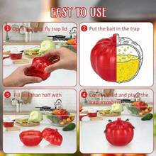 4pcs/2pcs Reusable Indoor Fruit Fly Traps, Pumpkin Shaped Fly Catcher Small Insect Trap, Suitable For Kitchen Home, Fly Trap Fly Killer Fruit Fly Catcher, Easy To Clean Refillable Decorative Indoor/Outdoor Pest Control - Multi-color - View 8