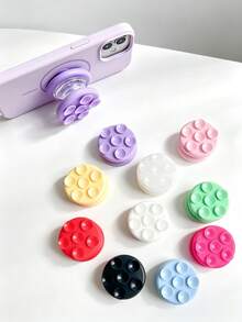 3pcs Double-Sided Suction Cup Phone Stand, Cute Polka Dot Bubble 3D Air Cushion Holder, Rotatable Anti-Loss Phone Back Sticker - Multicolor - View 4