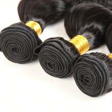BINF Loose Deep Wave Human Hair Bundles 3Pcs Soft Virgin Hair Weft Hair Extensions 8‑30 Inch Natural Black - Natural Black - View 5