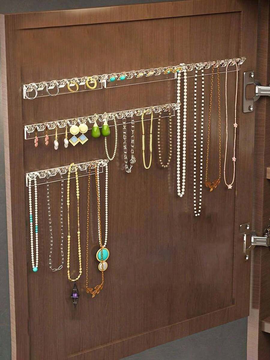 1pc/3pcs/6pcs Jewelry Display Stand, Necklace Storage Hook And Earrings, Multi-Functional Jewelry Storage Hook, 8 Hooks, Suitable For Hanging Necklaces, Bracelets And Earrings, Durable Plastic Material, Home Decor Storage Rack, Space-Saving, Canned Display Rings, Earrings And Accessories, Jewelry Tower, Jewelry Display Stand - Upgraded Version - View 1