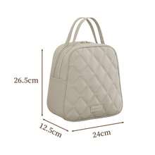 1pc Quilted Diamond Pattern Insulated Thermal Bag, Large Capacity Leak-Proof Tote Bag With Inner Pocket, Portable Storage Bag For Work, Picnic, Travel - Multicolor - View 11