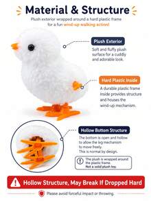 1pc 2pcs 3pcs 4pcs Random Color Jumping Chick Cute Realistic Wind-Up Plush Doll, Moving And Running, Creative Plush Doll Doll For Teenagers, Home Decor Gift - Multicolor - View 5