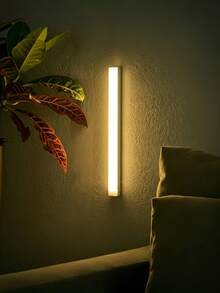 1pc LED Motion Sensor Light 10/20/30cm USB Rechargeable Night Light Cabinet Light Wall Light Kitchen Light Stair Light Bathroom Light Bathroom Night Light With Magnetic Adhesive Backing Portable Sensor Night Light - Yellow - View 2
