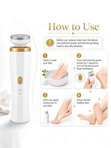Electric Callus Remover 500mAh Battery Replaceable Grinding Heads One-Touch Operation Fast Repair Cracked Heels And Hard Skin Portable Foot Care Kit Unisex Home Use - Multicolor - View 7