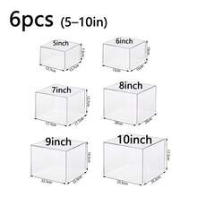 1/6pcs Acrylic Buffet Display Stand, Food Display Rack, Suitable For Buffet Table, Hollow Bottom Dessert Cube Box, White Cube Desktop Storage Rack Storage Box, Suitable For Dessert And Cake Display In Parties, Weddings And Other Festivals - Clear - View 18