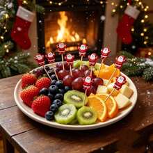 200/100/50/20/10pcs Christmas Gift Bamboo Skewers, Suitable For Christmas Party, Gathering, Appetizers, Holiday Picks, Cake Picks, Fruit Picks, Decoration - 2 - View 5