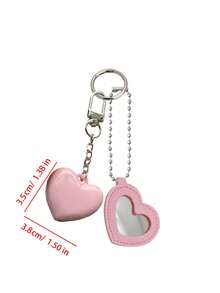 Exquisite Heart-Shaped Keychain, Mirror Bag Charm, Makeup Keychain, Blush Empty Box Dispenser, Elegant Appearance, Fashionable Compact And Lightweight, Fashionable Bag Charm, Alloy Fashion Accessory, Fashionable Friendship/Couple Gift, Bag Accessory, Novel Gift For Family And Friends, Valentine's Day Gift, Thanksgiving Gift - Multicolor - View 10