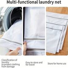 Reusable Fine Mesh Laundry Bag With Rust-Proof Zipper, Anti-Tangle Laundry Mesh Bag, Suitable For Underwear, Bedding, Clothing Washing And Travel Storage Clothing Protection Bag - View 11