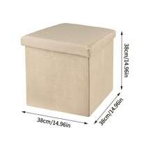 Folding Storage Ottoman Bench, Large Storage Capacity Storage Bench,Linen Fabric Storage Footstool, Multifunctional Foldable Chest Box, Easy Assembly,Padded Seat Stool For Bedroom Living Room Hallway, Space‑Saving Home Storage Organizer - Multicolor - View 17