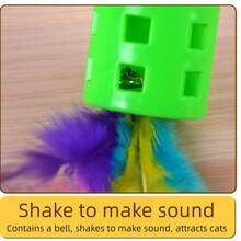 New Pet Double-Headed Feather Wand Cat Self-Entertainment Toy With Colorful Tassels And Bell Pet Supplies Toy - View 5