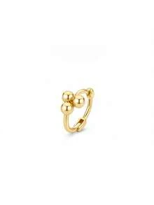 1pc 925 Sterling Silver Mini Minimalist 3-Ball Belly Button Ring, Suitable For Daily Wear, Ideal Gift For Girlfriend, Mother And Sister - Single - View 4
