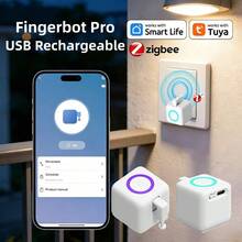 RSH 2pcs Rechargeable ZigBee Smart Robot Button Pusher, Supports Tuya Smart Life App Scheduled Automation, Compatible With Alexa Voice Assistant, RGB Light Touch Sensor, 8 Months Long Standby, Wireless Button Switch Pusher - View 13