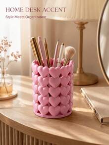 Multifunctional Storage Organizer Box - Heart-Shaped Hollow Design Cutlery Holder, Desktop Storage Rack (Suitable For Storing Cutlery, Straws, Tea Bags, Pens, Remote Controls); Compact And Space-Saving, Suitable For Kitchen, Office, Living Room - Multicolor - View 2