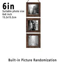 1 Buah Bingkai Kolase Foto Gantung Kayu Rustic, Bingkai Foto Persegi dengan Tali Vertikal, Bingkai Foto Multi Foto untuk Dinding Ukuran 6*6 Inci, Dekorasi Seni Dinding untuk Rumah, Kamar Tidur, dan Lorong - Bingkai foto persegi - View 13
