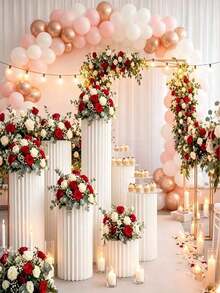 Wedding Decoration Art Background Column, Foldable Pleated Roman Column, Party Banquet Atmosphere Wedding Prop - AA - View 6