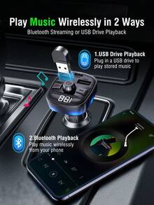 REMAX 藍牙FM發射器與15W車用充電器，USB-C與USB-A可為2台裝置充電，藍牙與USB隨身碟音樂播放，免手持通話，自動重新連接，紫色氛圍燈，汽車配件，汽車必需品，汽車用品，Type-C充電器，iPhone充電器 - C91 - 查看 2