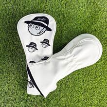 Funny Fisherman Pattern White Golf Club Headcover, PU Material Embroidered Design, Enhanced Club Protection, Golf Accessory - White - View 7