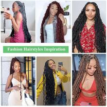 Full Lace Front Triangle Knotless Locs Braided Wigs With Baby Hair 48 Inches Super Long Braids Wig With Butterfly Lace Frontal Braid Synthetic Wigs, Halloween - Multicolor - View 12