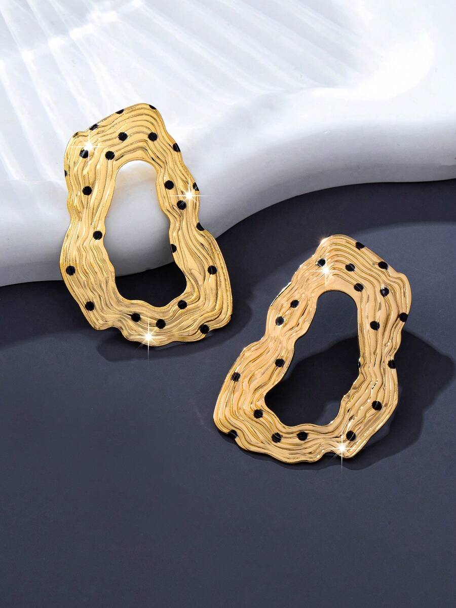 1 Pair Geometric Human Body Fashion Metal Line Earrings - Yellow Gold - View 1